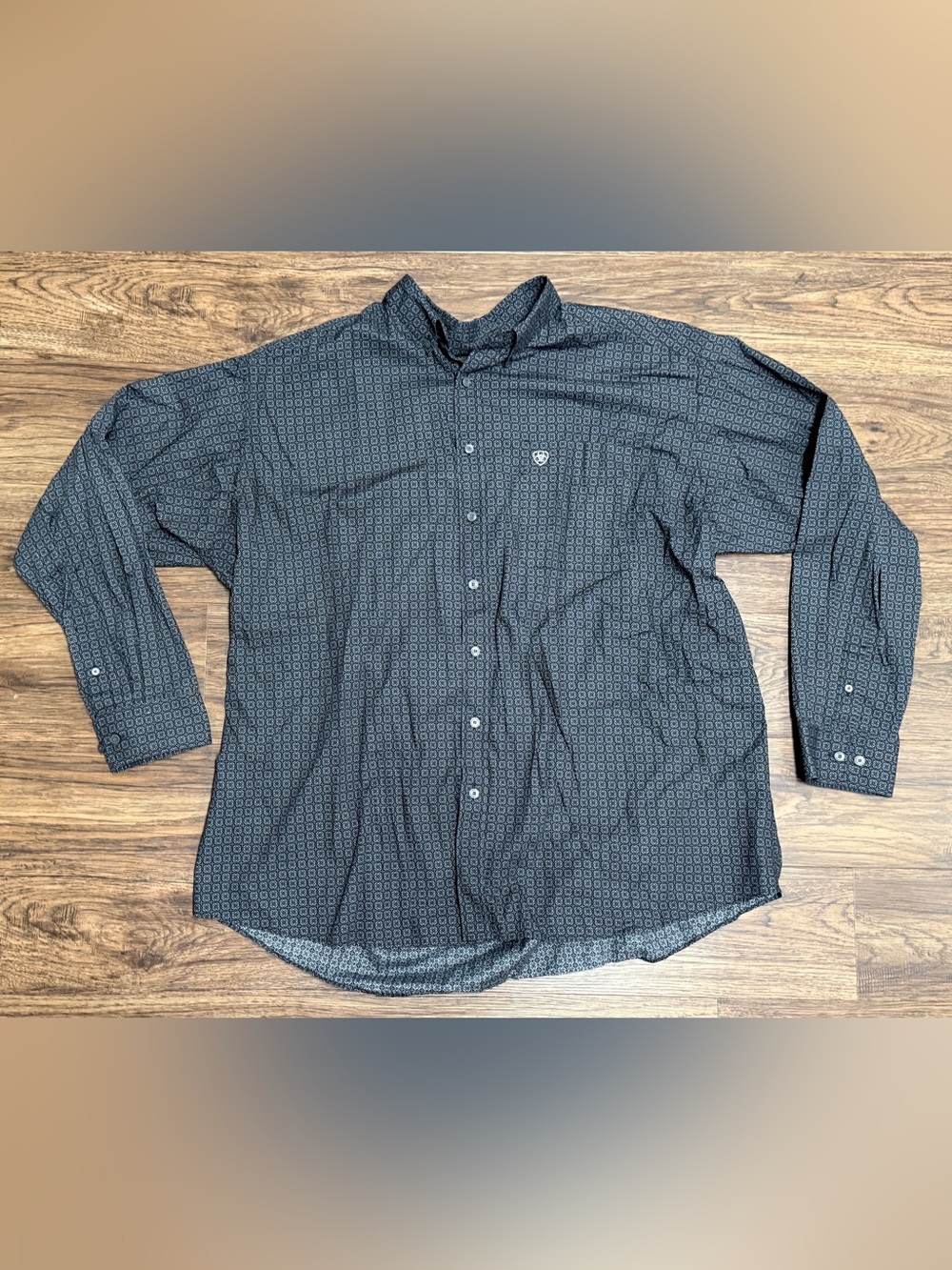 Ariat Black Geometric Print Long Sleeve Button-Up Shirt